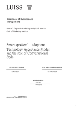 Smart Speakers' Adoption: Technology Acceptance Model and the Role Of