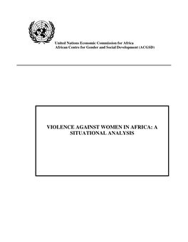 Violence Against Women in Africa: a Situational Analysis