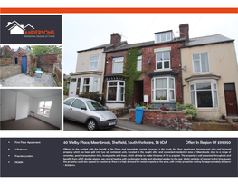 40 Welby Place, Meersbrook, Sheffield, South Yorkshire, S8 9DA Offers in Region of £99,950