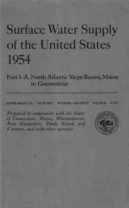 Surface Water Supply of the United States 1954