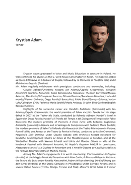 Krystian Adam Tenor