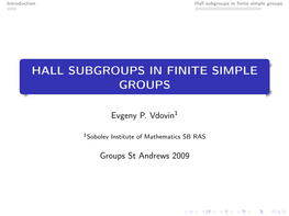 Hall Subgroups in Finite Simple Groups