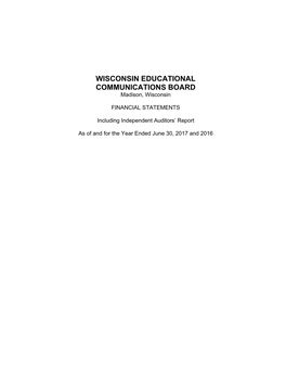 WISCONSIN EDUCATIONAL COMMUNICATIONS BOARD Madison, Wisconsin