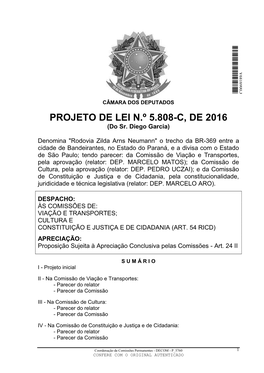 PROJETO DE LEI N.º 5.808-C, DE 2016 (Do Sr