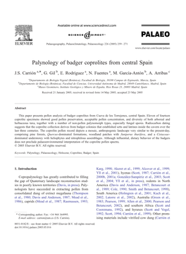 Palynology of Badger Coprolites from Central Spain