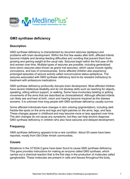 GM3 Synthase Deficiency