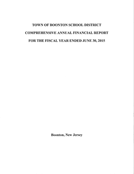 Town of Boonton School District Comprehensive