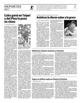 Cuba Ganó En Taipei Y Del Pino La Puso En Chino