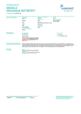 MAD2L2 Monoclonal ANTIBODY