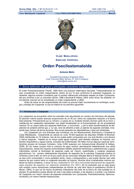 Orden POECILOSTOMATOIDA Manual