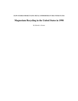 Magnesium Recycling in the United States in 1998