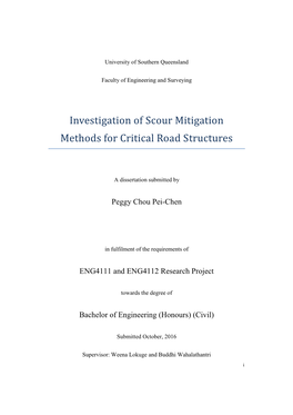 Investigation of Scour Mitigation Methods for Critical Road Structures
