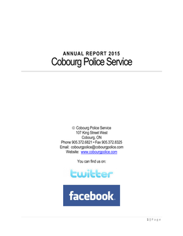 Cobourg Police Service Annual Report 2015