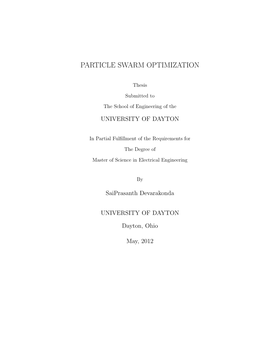 Particle Swarm Optimization