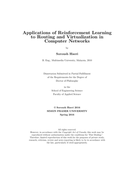 Applications of Reinforcement Learning to Routing and Virtualization in Computer Networks