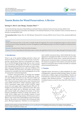 Tannin Resins for Wood Preservatives: a Review