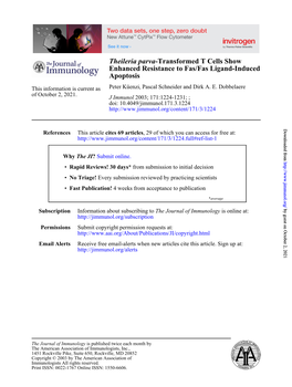 Apoptosis Ligand-Induced Enhanced Resistance to Fas/Fas