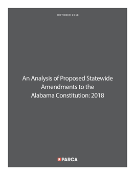 An Analysis of Proposed Statewide Amendments to the Alabama State