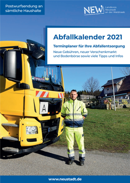 Abfallkalender 2021 Terminplaner Für Ihre Abfallentsorgung Neue Gebühren, Neuer Verschenkmarkt Und Bodenbörse Sowie Viele Tipps Und Infos