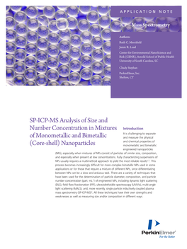 SP-ICP-MS Analysis of Size and Number Concentration in Mixtures