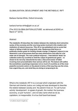 GENERAL SOUTH ASIA WP21 SOAS Globalisation Lecture