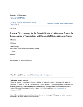 The New 14C Chronology for the Palaeolithic Site of La Ferrassie, France: the Disappearance of Neanderthals and the Arrival of Homo Sapiens in France