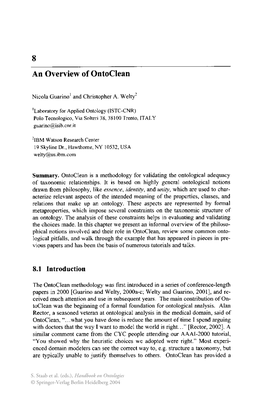 An Overview of Ontoclean