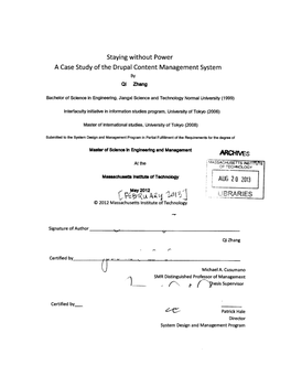 Staying Without Power a Case Study of the Drupal Content Management System by Qi Zhang