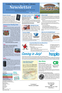 Newsletter Serving Center Moriches,East Moriches, Eastport, Manorville, Remsenburg & Speonk