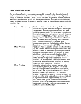 Road Classification System