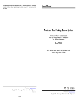 Front and Rear Parking Sensor System