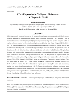 CD43 Expression in Malignant Melanoma: a Diagnostic Pitfall