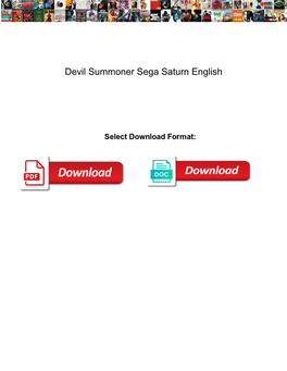 Devil Summoner Sega Saturn English