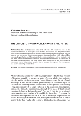 145 the Linguistic Turn in Conceptualism and After