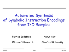 Automated Synthesis of Symbolic Instruction Encodings from I/O Samples
