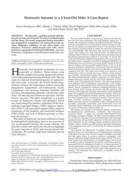 Histiocytic Sarcoma in a 3-Year-Old Male: a Case Report