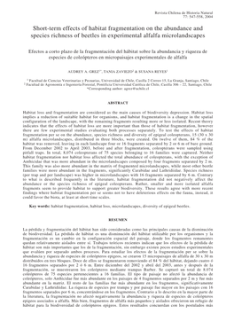 Short-Term Effects of Habitat Fragmentation on the Abundance and Species Richness of Beetles in Experimental Alfalfa Microlandscapes