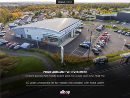 PRIME AUTOMOTIVE INVESTMENT Silverlink Business Park, Middle Engine Lane, Newcastle Upon Tyne, NE28 9NZ