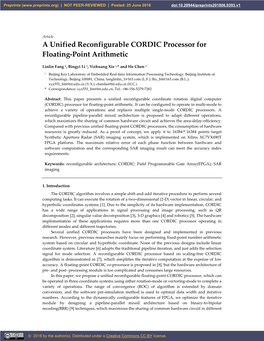 A Unified Reconfigurable CORDIC Processor for Floating-Point Arithmetic