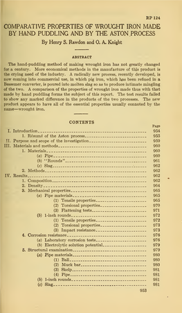 Comparative Properties of Wrought Iron Made by Hand Puddling and by the Aston Process