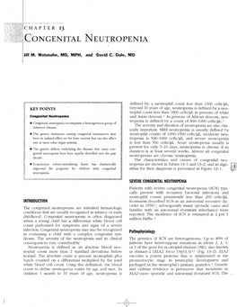 :.. ;}.·:···.·;·1 Congenital Neutropenia