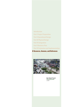 Bus Rapid Transit Planning Guide – Resources, Annexes, and References