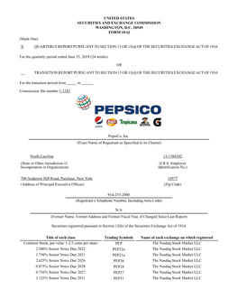 Pepsico Q2 2019 10-Q