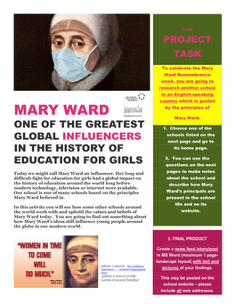 Mary Ward Remembrance Week, You Are Going To