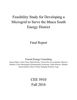 Feasibility Study for Developing a Microgrid to Serve the Ithaca South