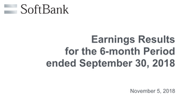 Earnings Results for the 6-Month Period Ended September 30, 2018