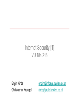Internet Security [1] VU 184.216