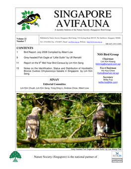 Singapore Avifauna Volume 22 No 7 ______