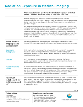 PE1128 Radiation Exposure in Medical Imaging