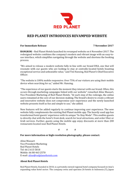 Red Planet Introduces Revamped Website